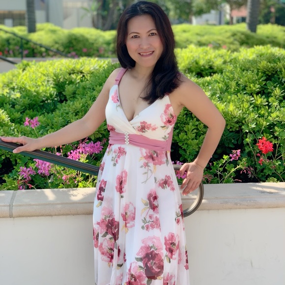 Floral print v-neck dress - Picture 5 of 5